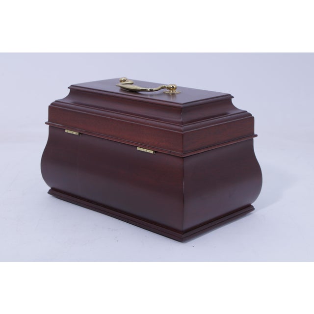 Virginia Metalcrafters Mahogany Rectangular Tea Caddy Jewelry Box For Sale - Image 13 of 14