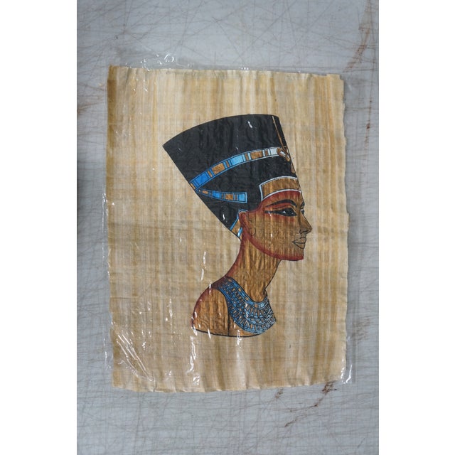 Late 20th Century Vintage Egyptian Revival Mythical Souvenir Papyrus Painting Art - Set of 18 For Sale - Image 9 of 18