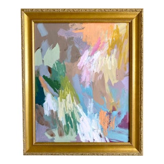 "A Little Off Balance" Original 2026 Painting by Jessalin Beutler With Vintage Frame For Sale