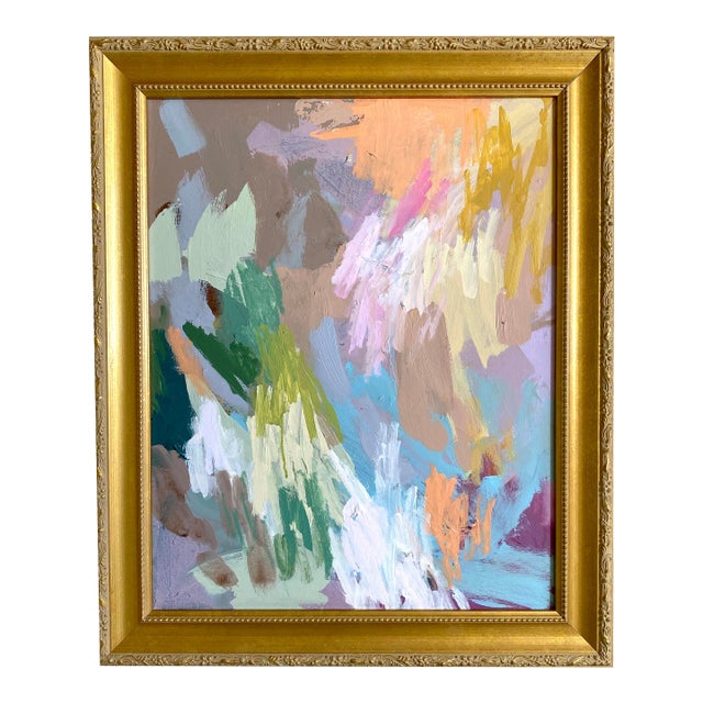 "A Little Off Balance" Original 2026 Painting by Jessalin Beutler With Vintage Frame For Sale