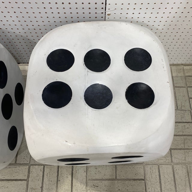 Very unusual and interesting pair of oversized dice, each side is painted like a regular dice numbers 1-6, could be used...