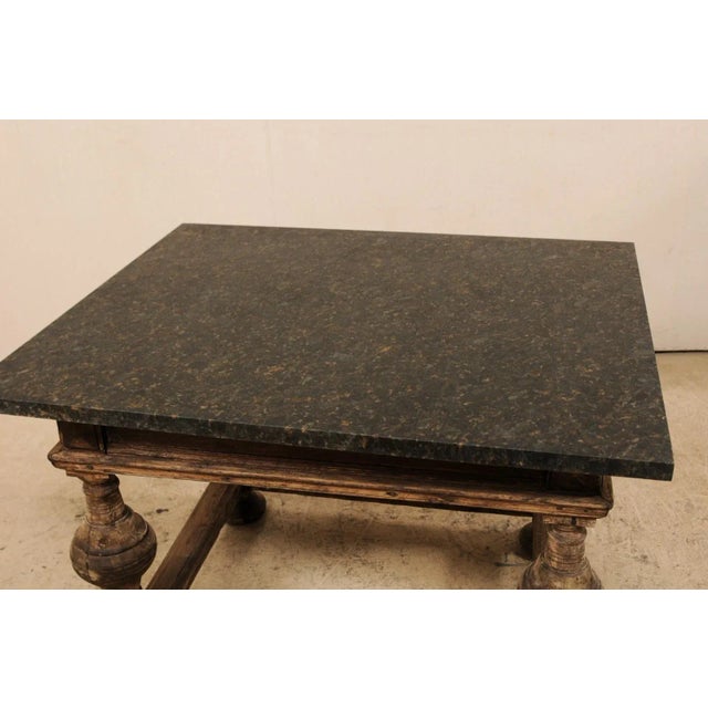 18th Century Swedish Baroque Occasional Table With Honed Granite Top For Sale - Image 10 of 12