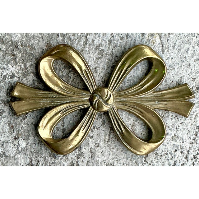 Vintage Regency Brass Bow Trivet For Sale - Image 4 of 6