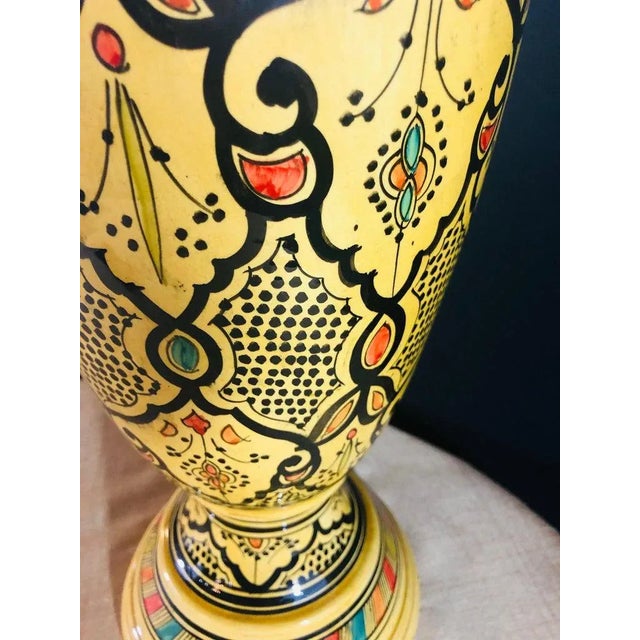 Vintage Moroccan Pottery Yellow Vase For Sale In New York - Image 6 of 12