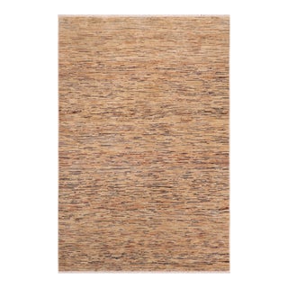 Modern Gabbeh Tan/Beige Wool Rug - 6'0'' X 8'8'' For Sale