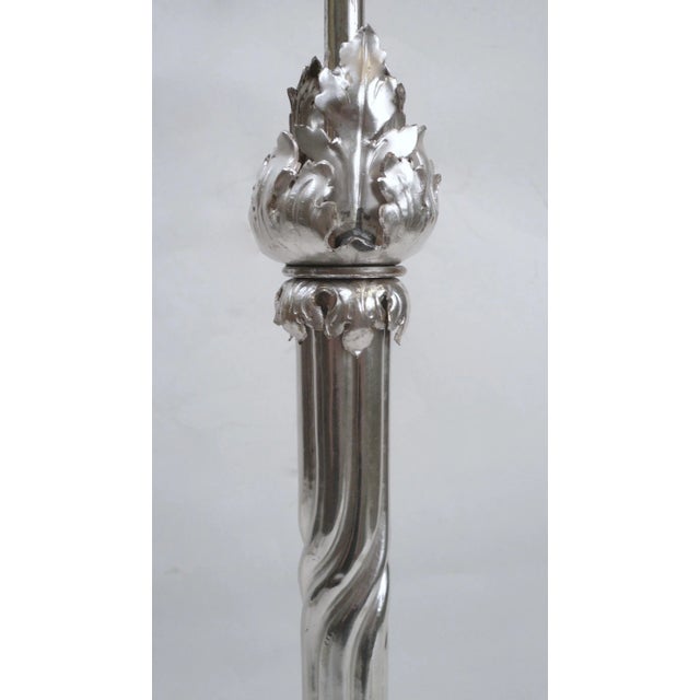 Early 20th Century Silvered Bronze Arts & Crafts Table Lamp For Sale - Image 5 of 8