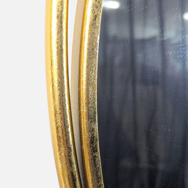 Uma Gold Metal Room Wall Mirror With Overlapping Circles For Sale - Image 4 of 5
