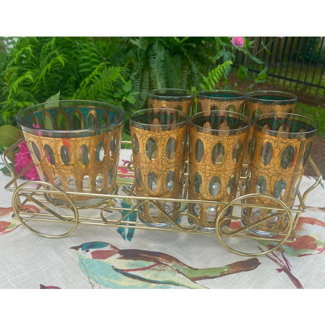 Mid-Century Modern Culver Pisa Hiball Caddy With Ice Bucket and Tongs- 9 Piece For Sale In Mobile - Image 6 of 6