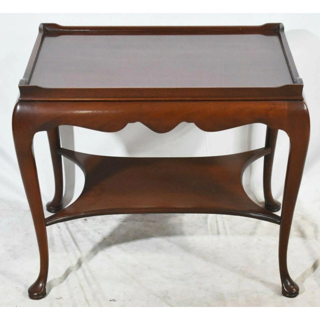 Chippendale Hickory Chair Mahogany Chippendale Side Table Silver Table Occasional End Table For Sale - Image 3 of 11