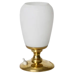 Mid-Century Italian Table Lamp in Brass and Opaline Glass, 1950s