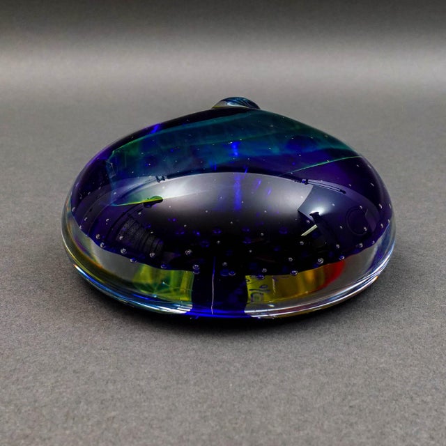 Seguso Viro SIgned Murano Italy Multi Color Art Glass Paperweight Sculpture For Sale In Miami - Image 6 of 9