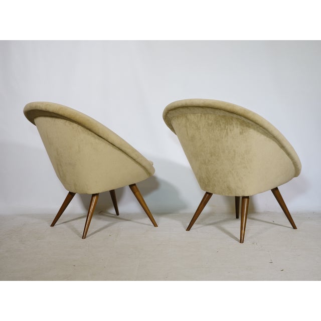 Mid-Century Shell Lounge Chairs in the style of Jean Royère, 1950s, Set of 2 For Sale - Image 9 of 12