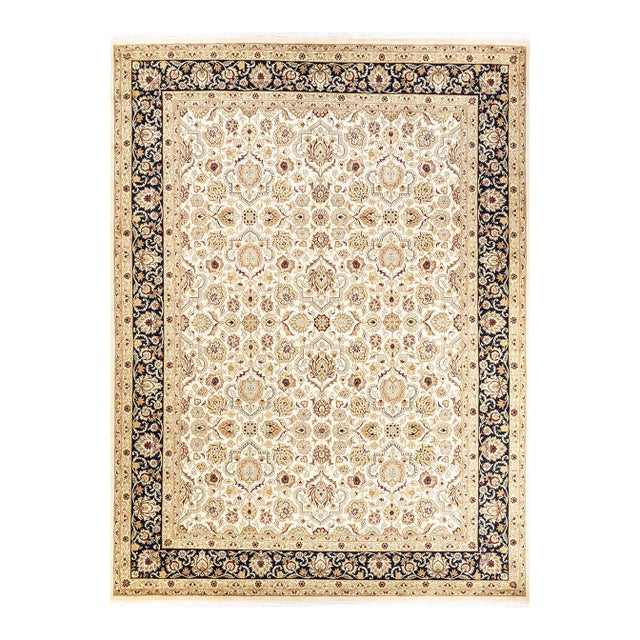 Mogul, One-of-a-Kind Hand-Knotted Area Rug in Ivory, 9' 1" x 12' 4" For Sale