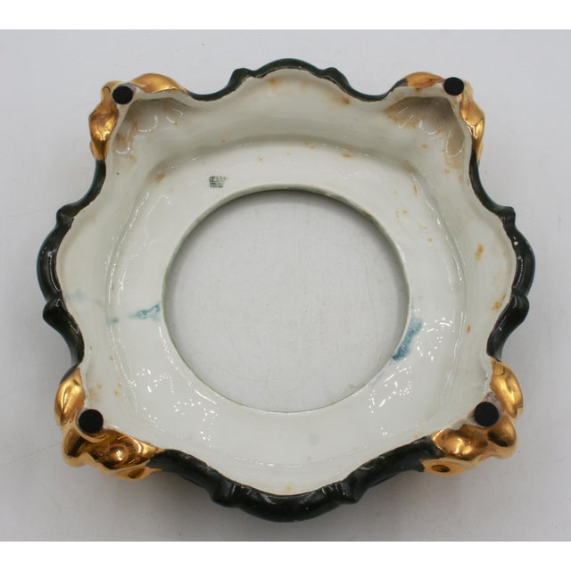 1891-1911 Limoges Porcelain Punch Bowl With Original Stand For Sale - Image 9 of 10