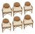 6 McGuire, Refurbished, Twisted “Barley” Bamboo/Rattan Chairs. Upholstered in a Rich, Warm Faux Suede Performance Fabric. For Sale