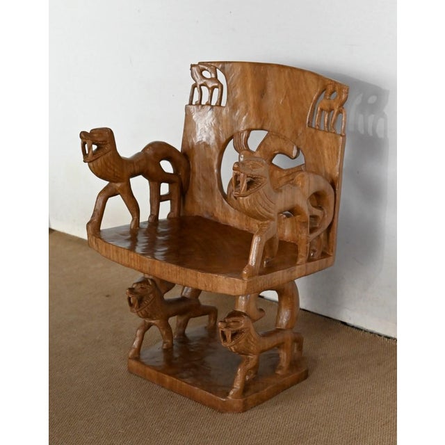 Carved Mahogany Chair, 1950s For Sale - Image 3 of 18