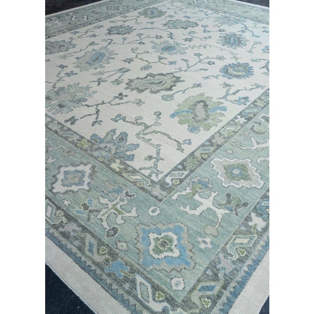 Gray Turkish Oushak Rug 12'6" x 14'11" #20397 For Sale - Image 8 of 8