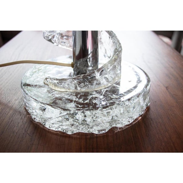 Silver Murano Glass Spiral Table Lamp by Angelo Brotto for Esperia, Italy, 1970s For Sale - Image 8 of 10
