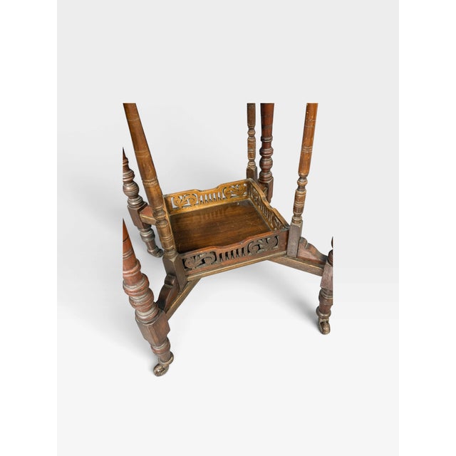 Antique Victorian Octagonal Occasional Table on Casters, 1890s For Sale - Image 4 of 9