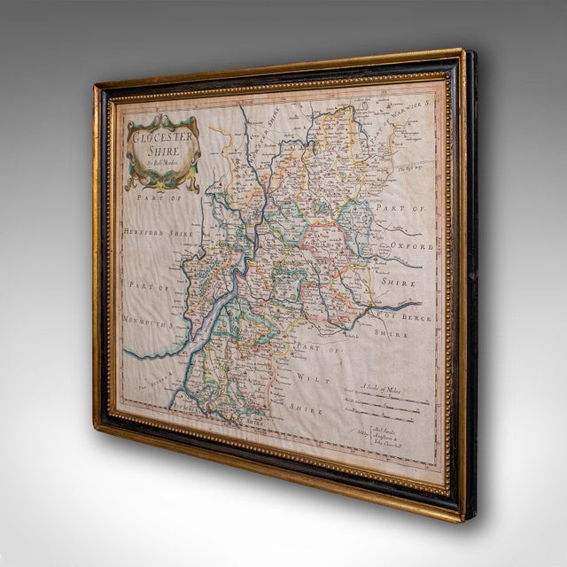 Antique Gloucestershire Map, Atlas, English, Robert Morden, Cartography, c.1700 For Sale - Image 4 of 12