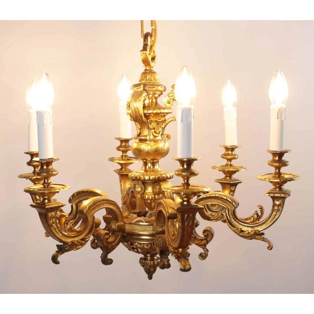 Metal Antique Mazarin Gilded Bronze Chandelier For Sale - Image 7 of 7