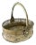 Silver Plate Repousse Basket with Handle For Sale