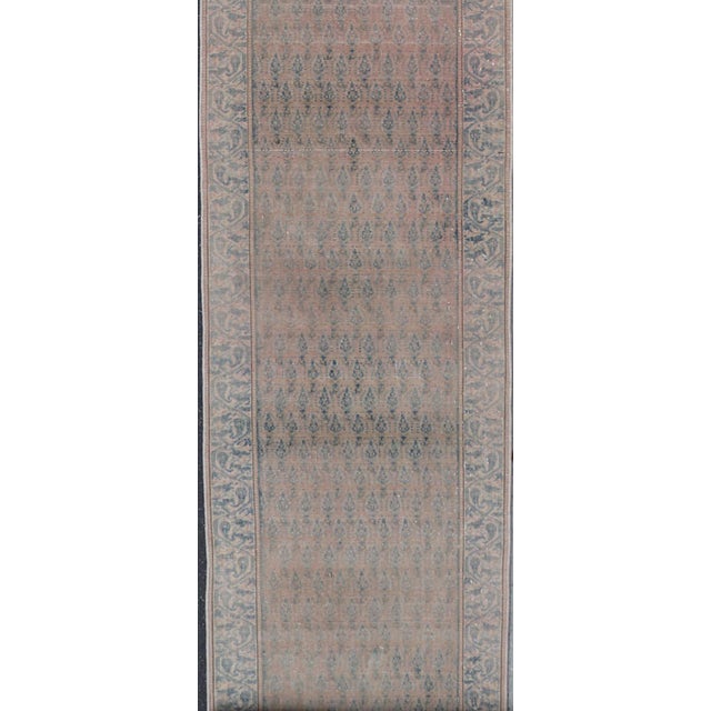 Seraband Runner With Intricate Pattern in Light Blue Field For Sale - Image 4 of 13