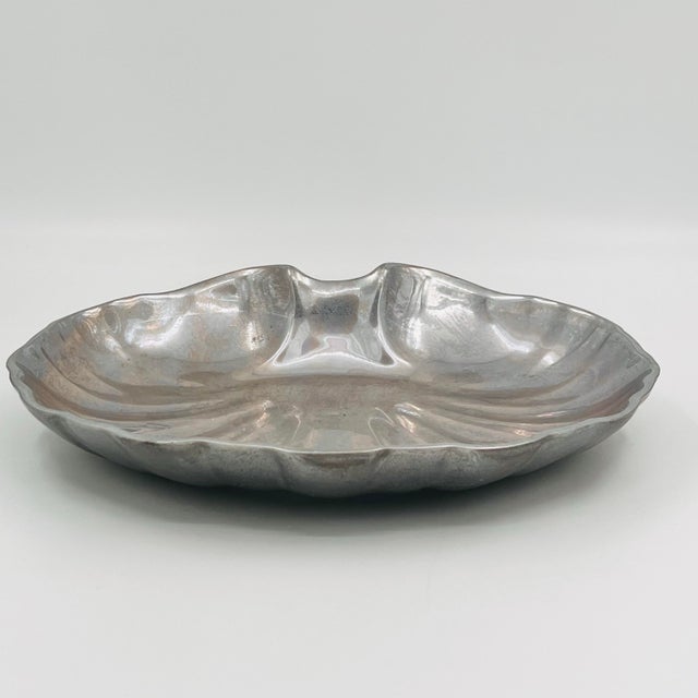 1960s Wilton Armetale Scallop Shell Serving Dish For Sale - Image 4 of 10
