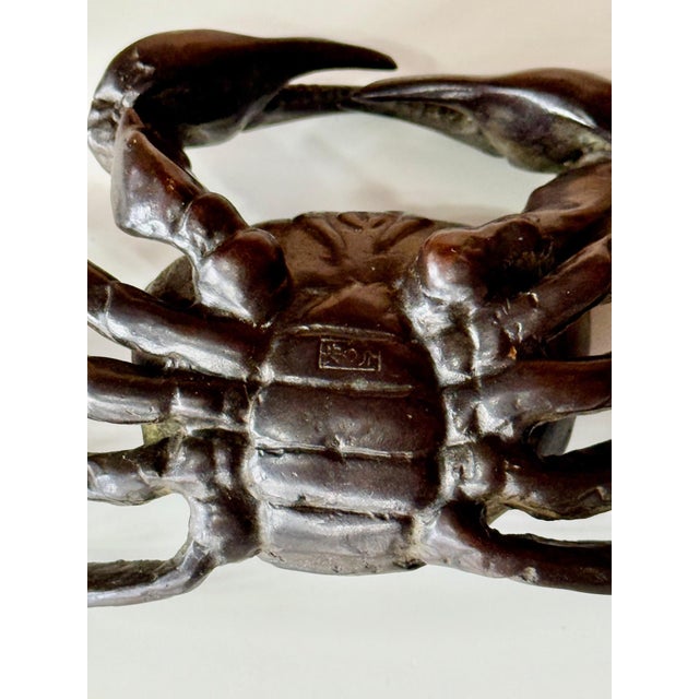 Metal Japanese Bronze Articulated Crab Okimono Meiji by Yasunosuke Ryubundo VI For Sale - Image 7 of 13