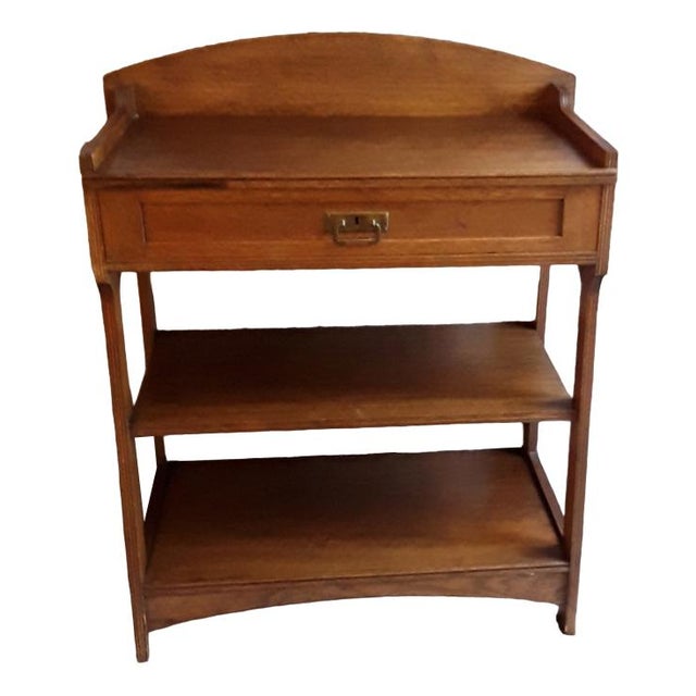 German Art Nouveau Worktable in Oak, 1890s For Sale - Image 9 of 9