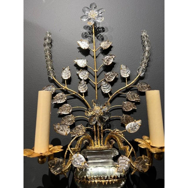 French 1930s French Gilt Metal Sconces - A Pair For Sale - Image 3 of 9