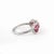 Metal Three Stone Real Ruby Engagement Ring in 18k Solid White Gold With Diamonds Size 7 For Sale - Image 7 of 15