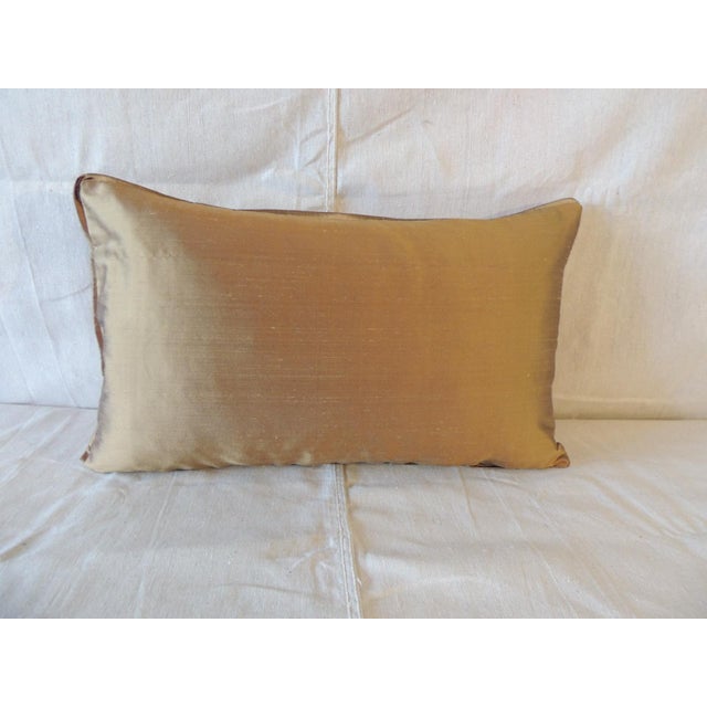 Boho Chic Red Silk Floral Decorative Lumbar Pillow From Portugal For Sale - Image 3 of 4