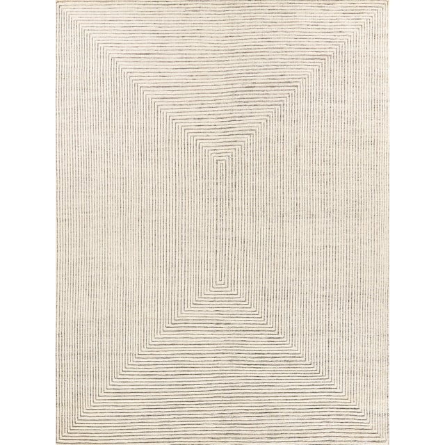 Exquisite Rugs Crescent Hand-Knotted New Zealand Wool Ivory Rug-14'X18' For Sale