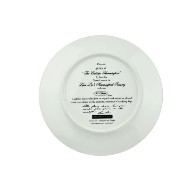 1990s Lena Liu's Hummingbird Treasury Collection Decorative Plates - Set of 7 For Sale - Image 11 of 11