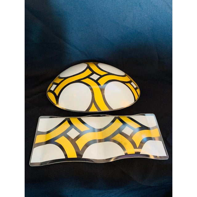 Vintage Mid-Century Modern Geometric Silver Leaf Tray Set - 2 Pieces For Sale In Los Angeles - Image 6 of 13