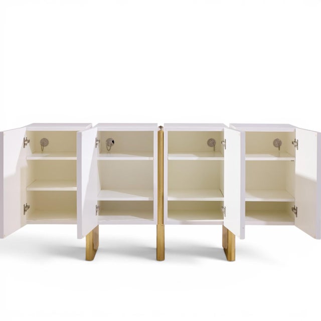 Wood Baker Kira Mid Century Quartz Front Sideboard Credenza For Sale - Image 7 of 9