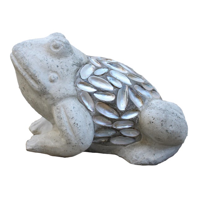 Coastal Inlaid Seashell Garden Frog For Sale