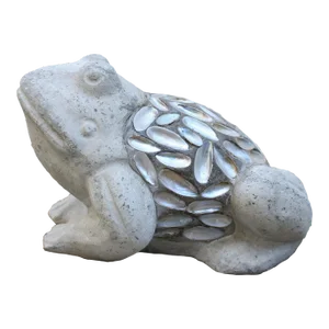 Coastal Inlaid Seashell Garden Frog