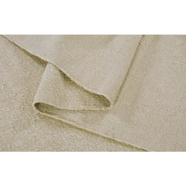 Ivory Pure Salt Koukila Ivory Hand Woven Linen Area Rug, 6'3" X 9' For Sale - Image 8 of 9