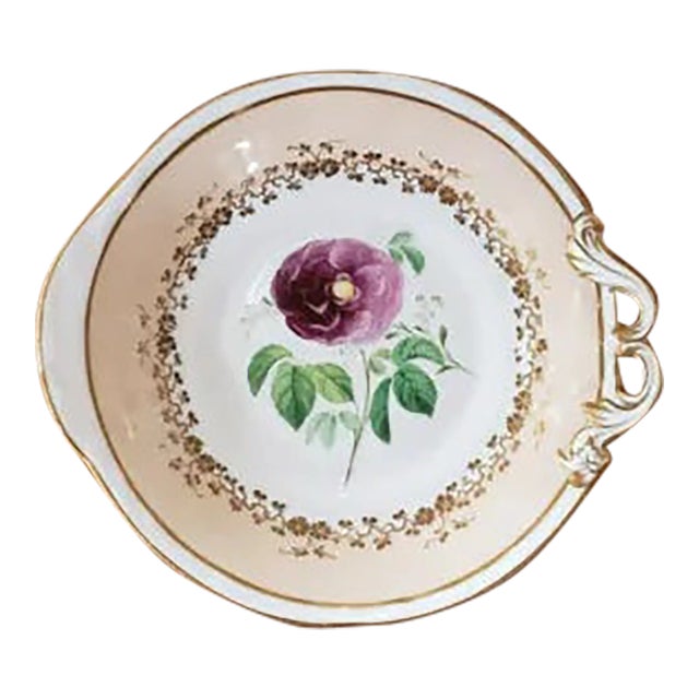 Late 19th Century Old Paris Porcelain Floral Motif Cake Stand For Sale