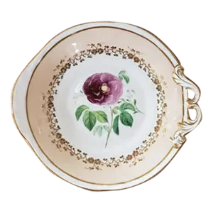 Late 19th Century Old Paris Porcelain Floral Motif Cake Stand