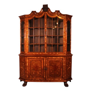 Dutch Marquetry Display Case, 1800s For Sale