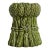 Vintage Ceramic Majolica Style Vase With Ribbon Tied Around a Stalk of Asparagus For Sale