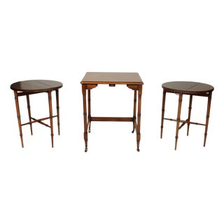 1960s Set of Thee British Colonial Nesting Tables For Sale
