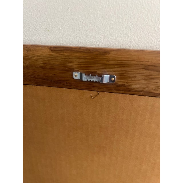 Vintage Octagon Wall Mirror: 1980s Postmodern Leaf Design, Windsor Oak Frame For Sale - Image 11 of 12