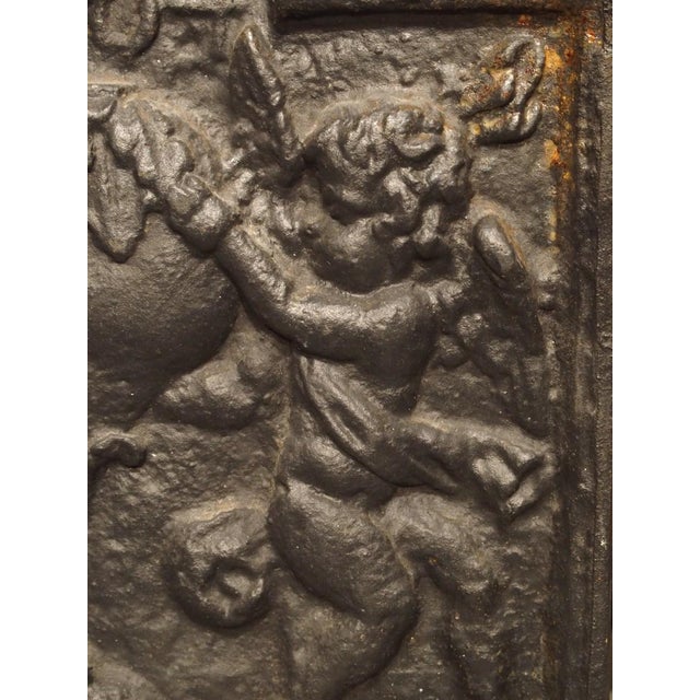 19th Century French Cast Iron Fireback The Allegory Of Winter