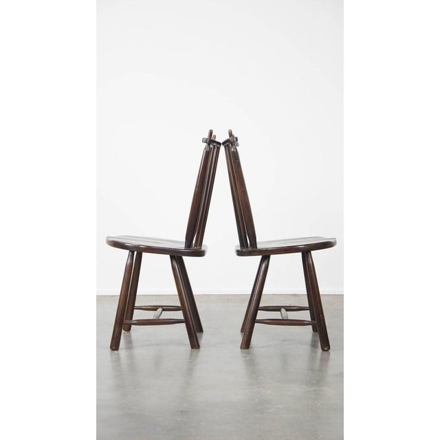 Vintage Wooden Bar Chairs from De Ster Gelderland, Set of 4 For Sale - Image 14 of 15