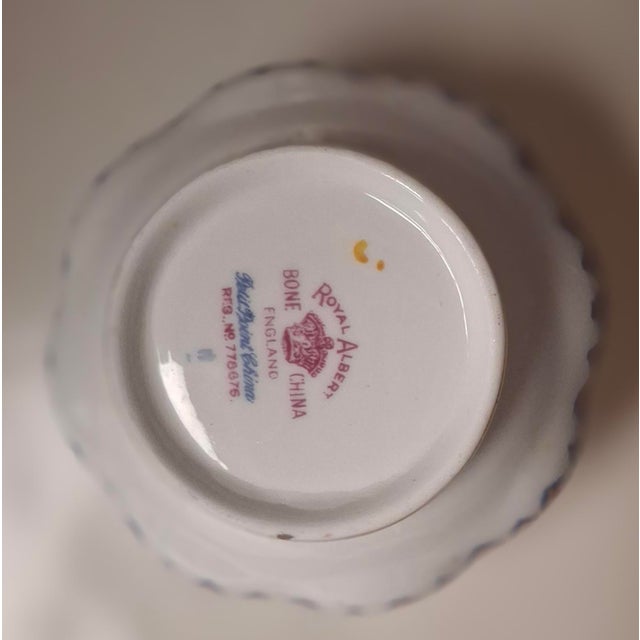Antique White 1930s Royal Albert "Petit Point" Creamer and Sugar Bowl For Sale - Image 8 of 18