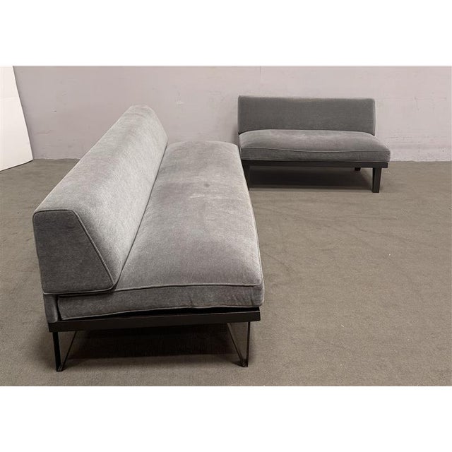 Bespoke Upholstered Armless Mohair Sofas (Set of 2) For Sale - Image 14 of 14